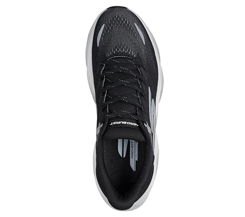 Skechers Men's Aero Burst Running Shoe, Black/White, 8.5