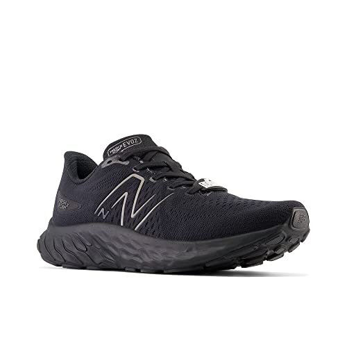New Balance Men's Fresh Foam X Evoz V3 Slip Resistant Running Shoe, Black/Black Metallic/Black, 8 Wide