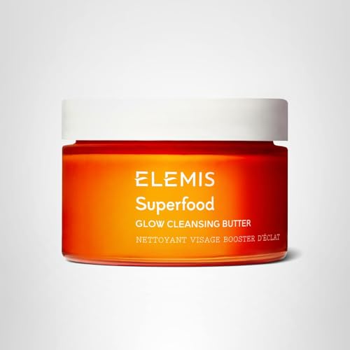 ELEMIS Superfood AHA Glow Cleansing Butter, Daily Skincare Facial Cleanser to Brighten, Nourish & Hydrate Skin, Facial Mask & Brightening Cleanser