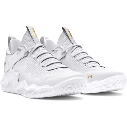 Under Armour Women's Flow Ace Low, (100) White/White/Metallic Gold, 10.5, US