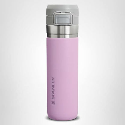 STANLEY Quick Flip GO Water Bottle 24 oz | Push Button Lid | Leakproof and Packable for Travel and Sports | Insulated Stainless Steel | BPA-Free | Lilac 2.0