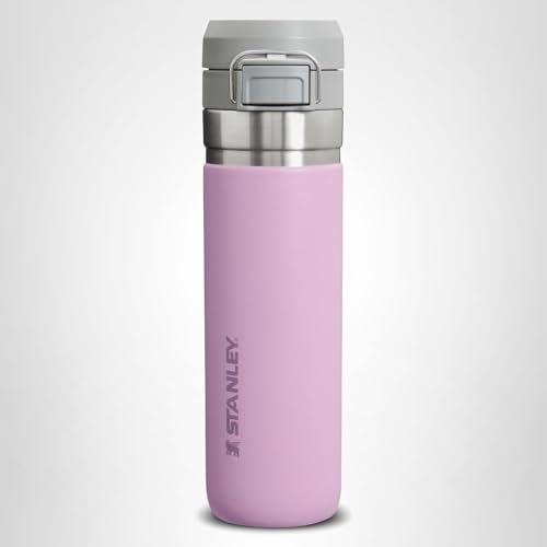 STANLEY Quick Flip GO Water Bottle 24 oz | Push Button Lid | Leakproof and Packable for Travel and Sports | Insulated Stainless Steel | BPA-Free | Lilac 2.0
