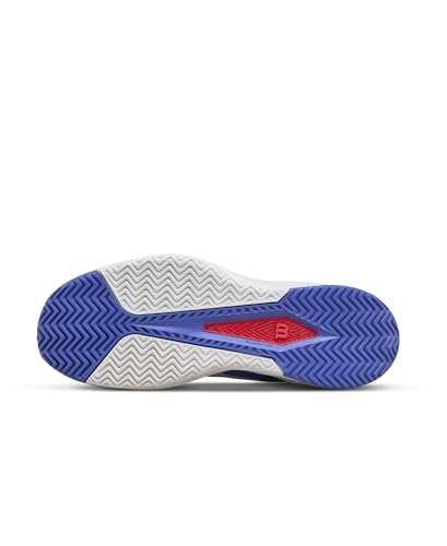 WILSON Rush Pro Lite Men's Tennis Shoes, White/Amparo Blue/Safety Yellow, 9.5