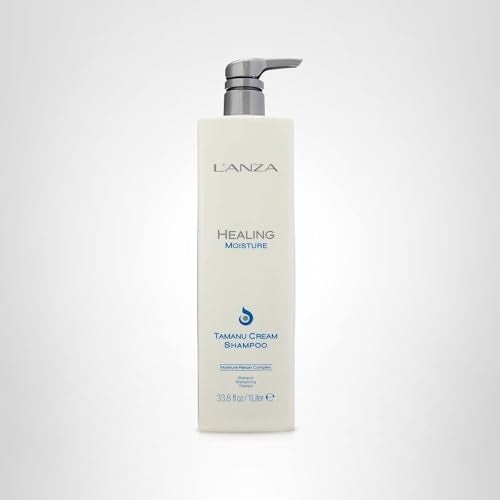 L'ANZA Healing Moisture Shampoo, Hydrates & Heals Damaged Hair, Deep Hydration, Softens, Anti-Frizz, Restores Elasticity, Color Safe Anti-Humidity Daily Wash, Strengthening, Sulfate Free (33.8 Fl Oz)