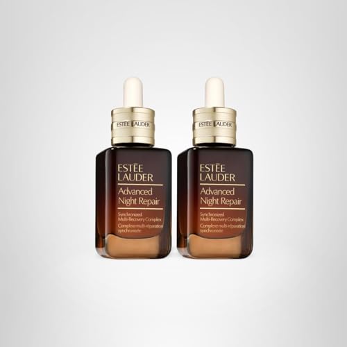 Estée Lauder Advanced Night Repair Duo Face Serum Synchronized Multi-Recovery Complex with Hyaluronic Acid & Peptides | Anti Aging & Hydrating, 1.7 Fl Oz (Pack of 2)