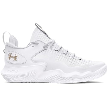 Under Armour Women's Flow Ace Low, (100) White/White/Metallic Gold, 10.5, US