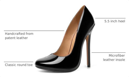 Unisex Men's Women's Round Toe High Heels Stiletto Pumps Dress Party Shoes （BLP13 Black 8.5）