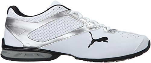 PUMA Men's TAZON 6 FM Cross Training Sneaker, Puma White-Puma Silver-Puma Black, 10.5