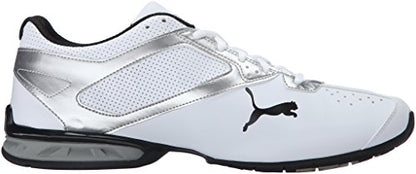 PUMA Men's TAZON 6 FM Cross Training Sneaker, Puma White-Puma Silver-Puma Black, 10.5