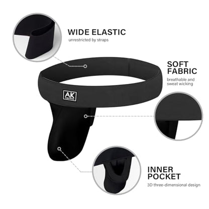 Arjen Kroos Jock Strap-Free Back for Men Thong Dual Pouch Underwear Jockstraps Modal Athletic Supporter,BLACK,Medium