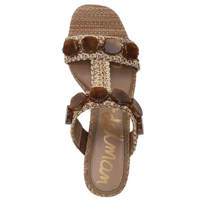 Sam Edelman Women's Dante Stone Heeled Sandal, Tawny Tan Multi, 6 Medium