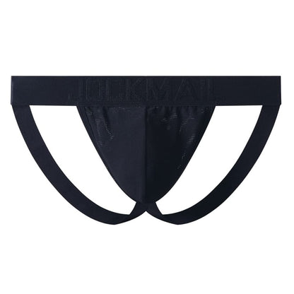 JOCKMAIL Mens Jockstrap Underwear Jock Straps Male Athletic Supporters for Men Black