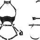 FOTN Women Punk PU Leather Body Waist Belt Bodysuit Bondage Body Harness Belt Sexy Lingerie Leg Garter Hollow Open Chest Bra BDSM (Color : Black, Size : One Size)