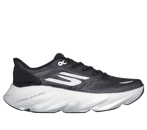 Skechers Men's Aero Burst Running Shoe, Black/White, 8.5