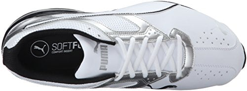 PUMA Men's TAZON 6 FM Cross Training Sneaker, Puma White-Puma Silver-Puma Black, 10.5