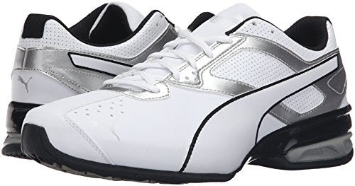 PUMA Men's TAZON 6 FM Cross Training Sneaker, Puma White-Puma Silver-Puma Black, 10.5