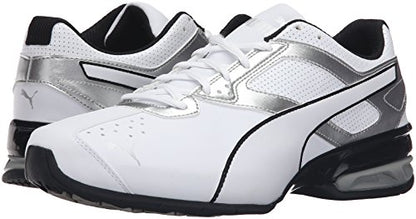 PUMA Men's TAZON 6 FM Cross Training Sneaker, Puma White-Puma Silver-Puma Black, 10.5