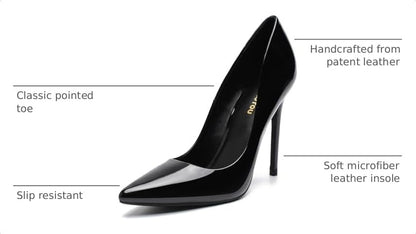 Unisex Men's Women's Pointed Toe High Heels Stiletto Pumps Dress Party Shoes（Dam-G-1 Black 9）
