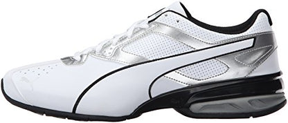 PUMA Men's TAZON 6 FM Cross Training Sneaker, Puma White-Puma Silver-Puma Black, 10.5