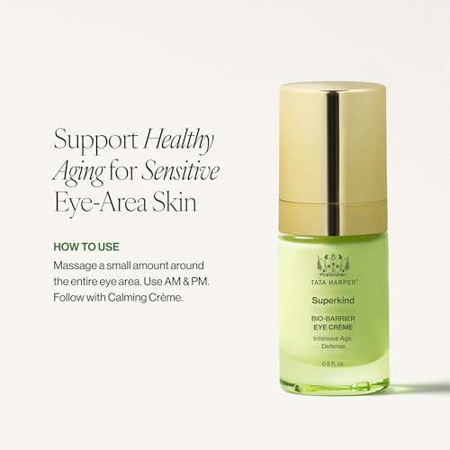 Tata Harper Superkind Bio-Barrier Eye Crème, Anti-Aging Eye Cream for Sensitive Skin, Hypoallergenic Skincare, Fragrance Free Skincare, Natural Skincare, Dermatologist Tested, Vegan, 15ml