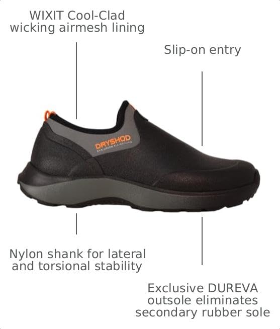 Dryshod Evalusion Super Lightweight Shoe Rubber Sho Black Men's Size 10.5