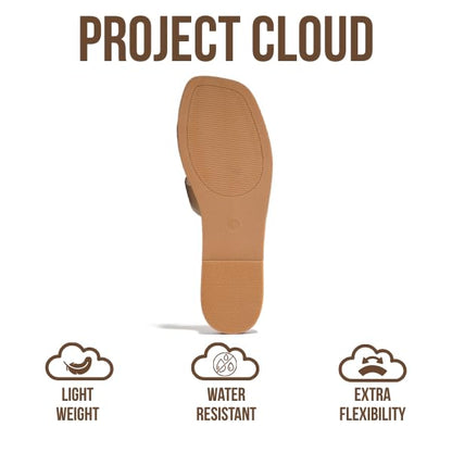 Project Cloud 100% Genuine Leather Sandals for Women 2026 - Fashion Flat Womens Sandals with Memory Foam Insole Slides Sandals Women Footwear - Mules Women's Sandals (Jannel, TAUPELEA,9M)