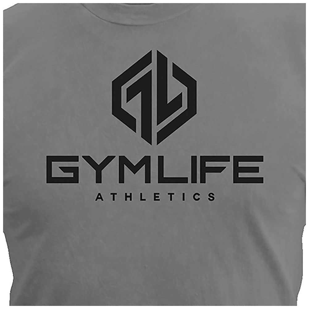 GYM LIFE Men's Power Up Athletic Performance Short Sleeve Workout T-Shirt, Slate (Medium)