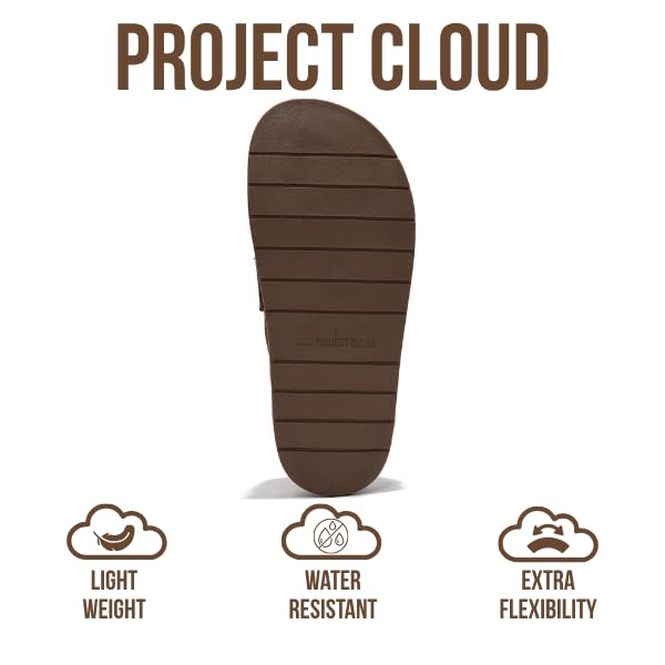 Project Cloud 100% Genuine Leather Womens Clogs - Plush & Soft Insole with Arch Support Non Slip Mules & Clogs for Women Footwear - Water Resistant Women Shoes (Foamy, CHOCSUEDE, 8)