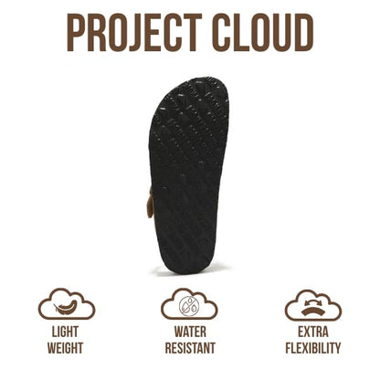 Project Cloud 100% Genuine Leather Thong Sandals Women Footwear - Memory Foam Insole Womens Sandals - Non-Slip Womens Flip Flops - Lightweight Sandals for Women 2026 (Britani,Chestnut, 6)