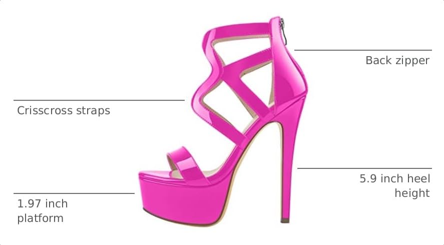 Men’s Sexy Platform Stiletto High Heel Ankle Strap Sandals Open Peep Toe Slim S