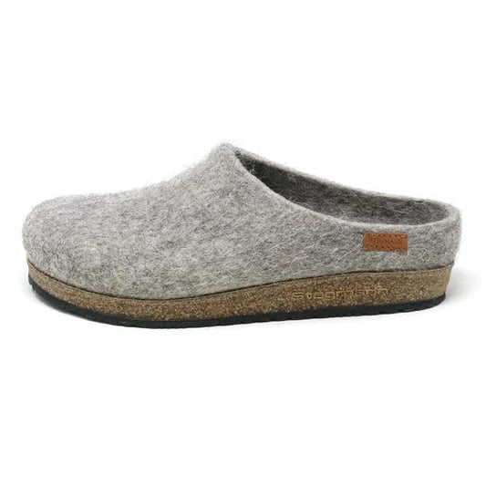 Stegmann Women’s Eco Wool Clog – 100% Undyed Heritage Wool, Cork Arch Support Sole, Wide Toe Box, Indoor/Outdoor Slip-On Shoe - Alpaca, Size 6
