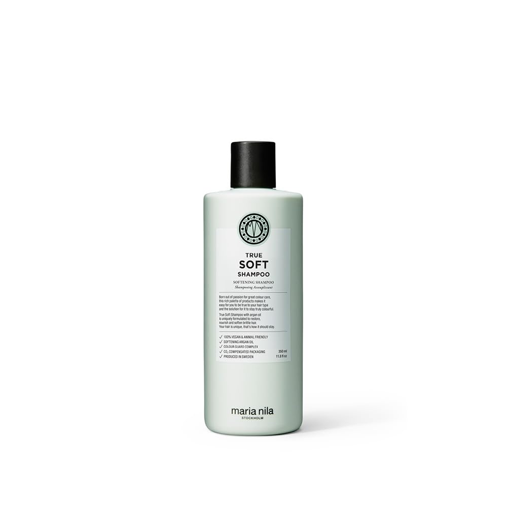 Maria Nila True Soft, Shampoo 11.8 Fl Oz, For Dry Hair, Argan Oil Remoisturises & Reduces Frizz, 100% Vegan & Sulfate/Paraben free