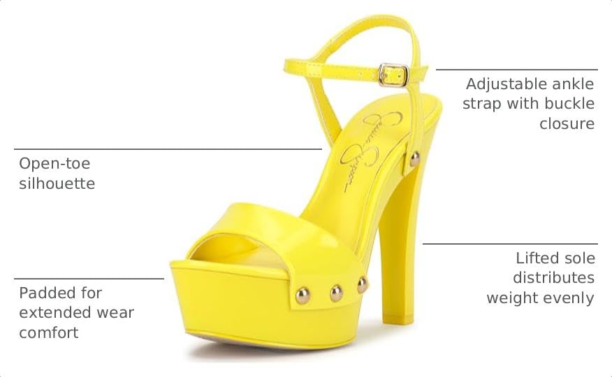 Jessica Simpson Calenta Studded Platform Sandal, Bright Yellow,