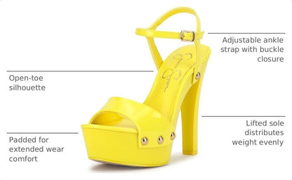 Jessica Simpson Calenta Studded Platform Sandal, Bright Yellow,