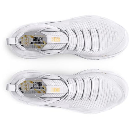 Under Armour Women's Flow Ace Low, (100) White/White/Metallic Gold, 10.5, US