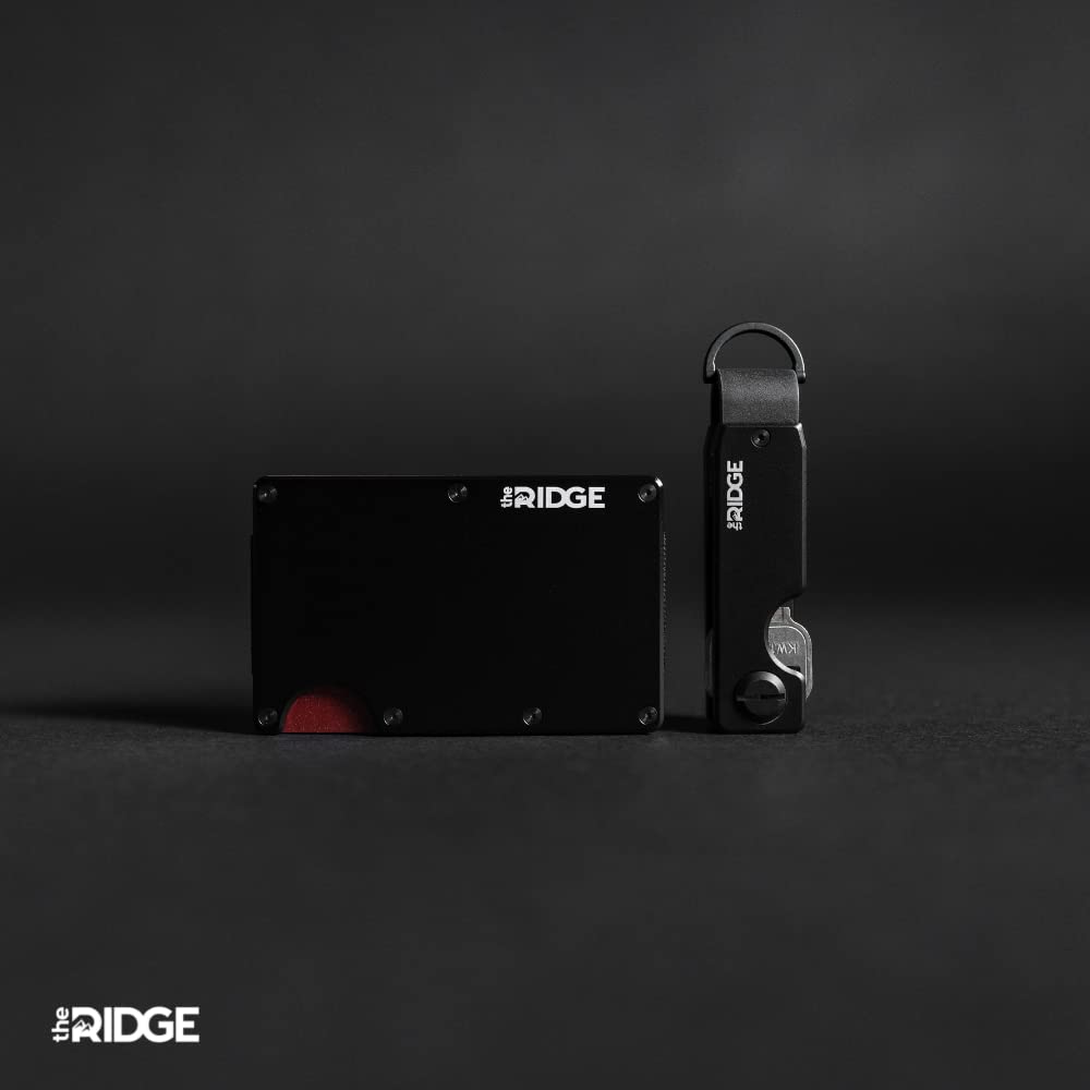 The Ridge Key Organizer - Compact Metallic Key Holder, Minimalist Innovative Keyholder, Smart Keychain Secures 2-6 Keys (Aluminum Black)