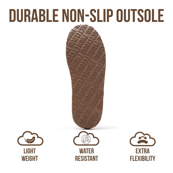 Project Cloud Mens Slippers 100% Genuine Leather and Genuine Shearling Lining – House Slippers for Men with Memory Foam Insole – Lightweight & Non Slip Mens House Shoes (Chill,CHSTNUTSUEDE,7.5)