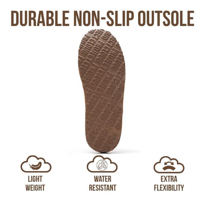 Project Cloud Mens Slippers 100% Genuine Leather and Genuine Shearling Lining – House Slippers for Men with Memory Foam Insole – Lightweight & Non Slip Mens House Shoes (Chill,CHSTNUTSUEDE,7.5)