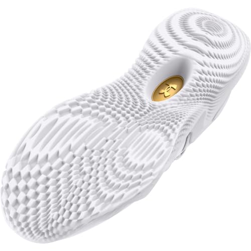 Under Armour Women's Flow Ace Low, (100) White/White/Metallic Gold, 10.5, US