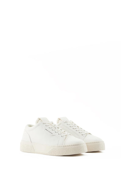 Armani Exchange Men's Classic Lion Clean Sneaker,Off White, 10UK