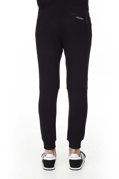 A｜X ARMANI EXCHANGE mens Drawstring Jogger With Zip Pockets Casual Pants, Black, X-Large US