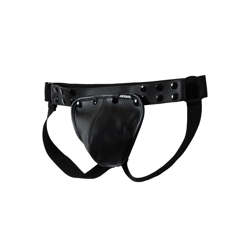 JOCKMAIL Men's Jockstrap Underwear Breathable Jock Strap Adjustable Underwears with Removeable Pouch Men Jock Strap (US, Alpha, One Size, Regular, Regular, Black)