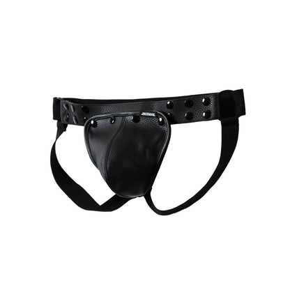 JOCKMAIL Men's Jockstrap Underwear Breathable Jock Strap Adjustable Underwears with Removeable Pouch Men Jock Strap (US, Alpha, One Size, Regular, Regular, Black)