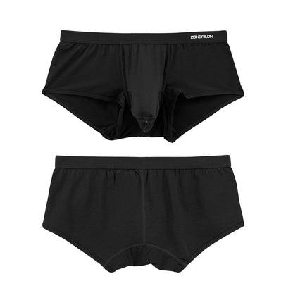 Men's Elephant Trunk Boxers Briefs Dual Pouch Bulge Shorts - Sexy Trunks with Wide Waistband