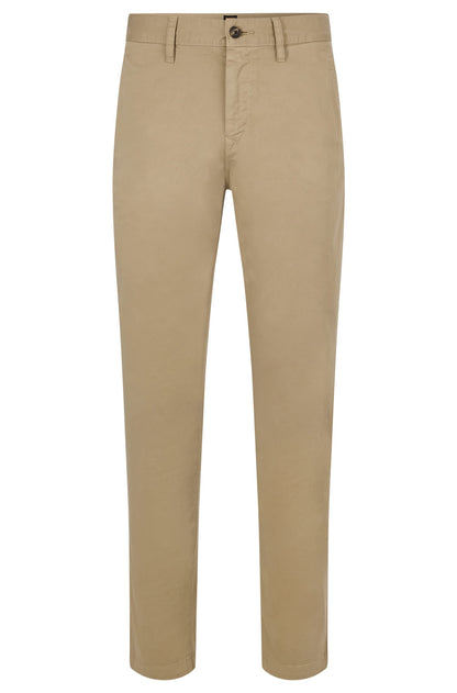 BOSS Hugo Mens Tapered Fit Chino Trouser Pant Khakis, Basic Beige, 40W x 32L US