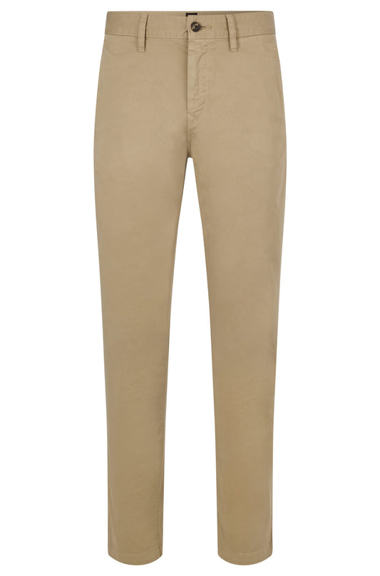 BOSS Hugo Mens Tapered Fit Chino Trouser Pant Khakis, Basic Beige, 40W x 32L US
