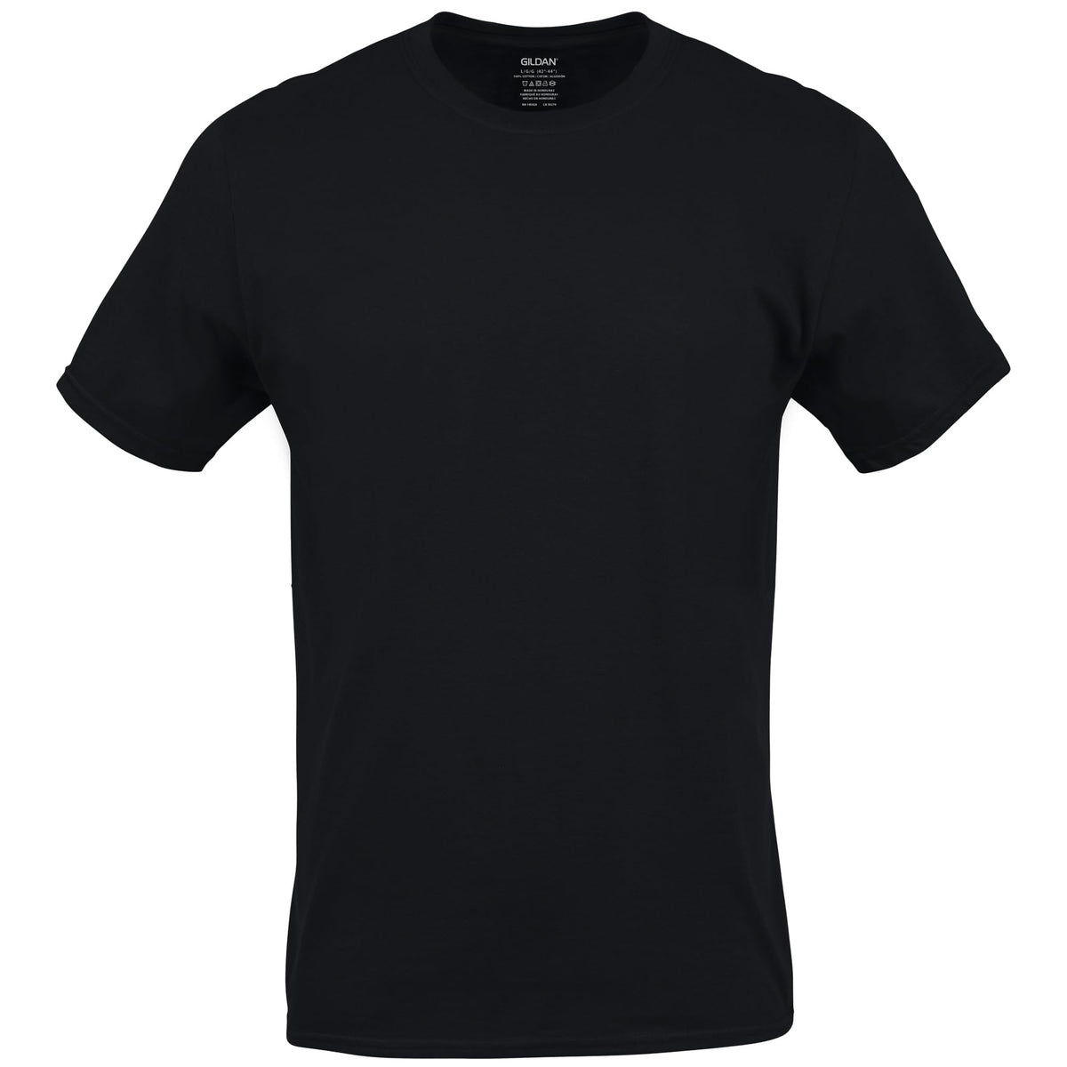 Men's Crew T-Shirts, Multipack, Style G1100, Black (6-Pack), Large