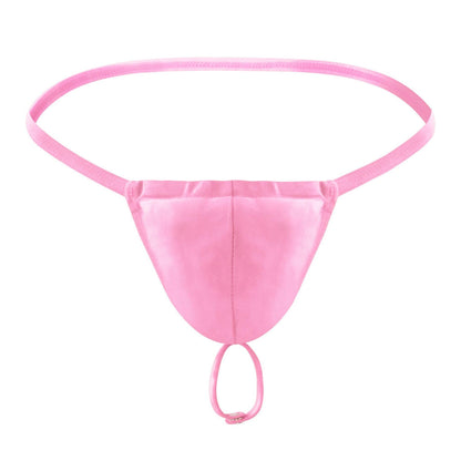 BreakEgg Men's Sexy Strap Thong Underwear with Athletic Supporter G-String Thong Underwear for Men (Pink,One Size)