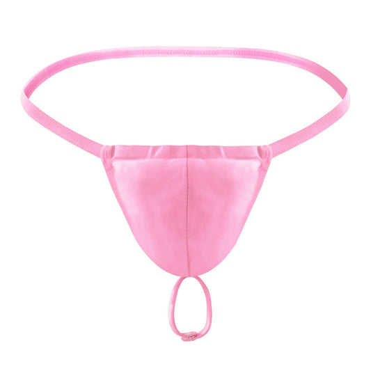 BreakEgg Men's Sexy Strap Thong Underwear with Athletic Supporter G-String Thong Underwear for Men (Pink,One Size)