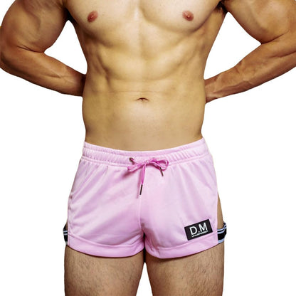 Men's Athletic Booty Short Shorts Running Gym Workout Training Bottom(M,Pink)